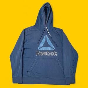 Reebok Blue Hoodie Men’s Large Classic Pullover Sweatshirt
